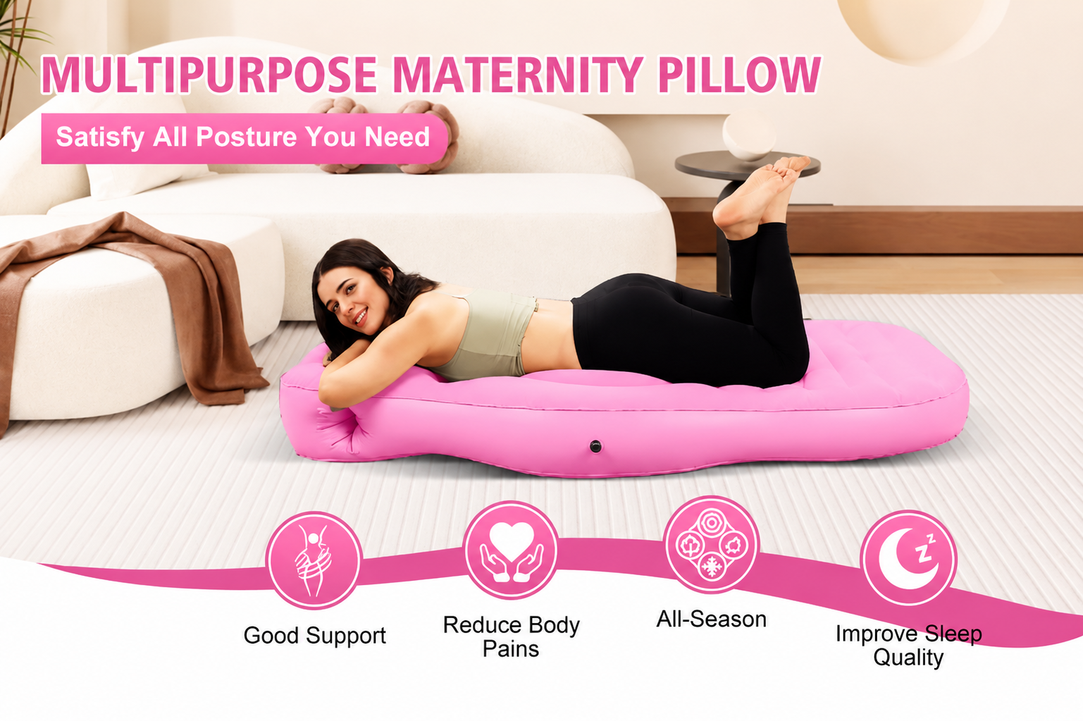 Pregnancy Massage Pad — Inflatable Maternity Lying Mat with Belly Hole