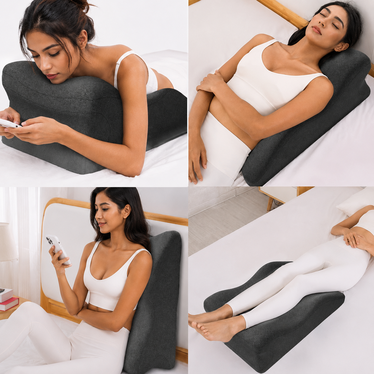 Leg Elevation Pillow — Memory Foam Knee Wedge for Sleeping